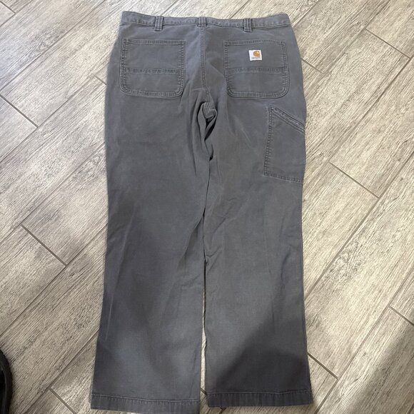 NICE Carhartt Men's 38x30 Relaxed Fit Workwear Carpenter Cargo 14806 Gray Pants - Picture 6 of 7